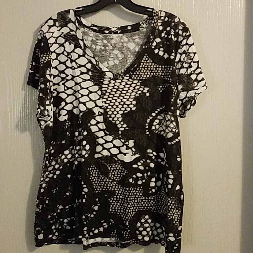 CHAUS Ladies short sleeve blouse size XXL top